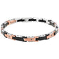 Bracciale Uomo Acciaio, Rosato e Nero con Spinelli Neri UHB082