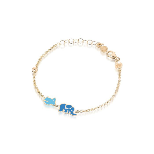 Bracciale Fortuna Dorato con Topolino e Elefante PMG034