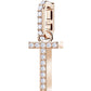 Charm T Rosato con Pavé di Clear Crystal 5437615