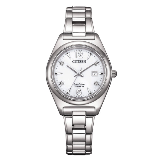 Orologio Donna Super Titanio Acciaio e Bianco EW2601-81A