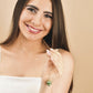 Collana Dorata Campanella con Cuori Verde e Zirconi CL/GR06