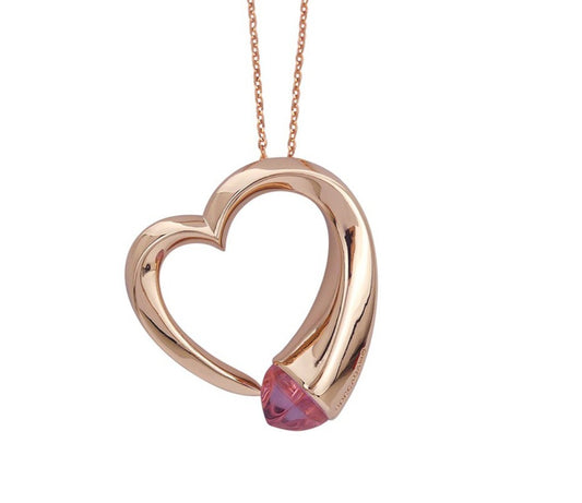 Collana Caleida Rosata con Cuore e Cristallo Morganite KGR033RH