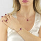 Collar Sharada rosa con cristal de turmalina roja XGR651RS