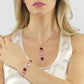 Collar Rosy con Cristales Rosas y Turmalina Roja XGR653RS