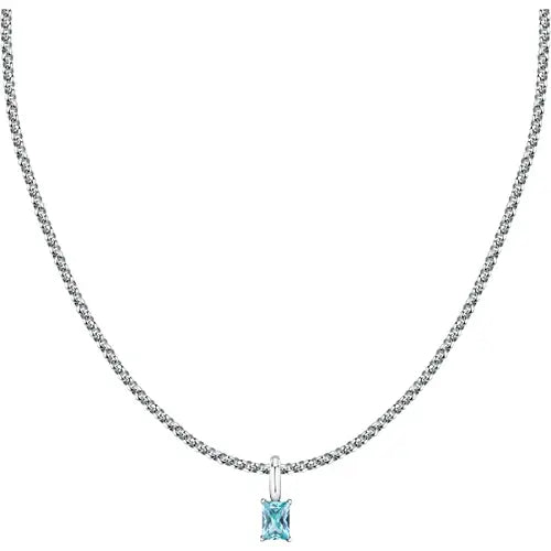 Collana Drops in Acciaio con Zircone Azzurro SCZ1324