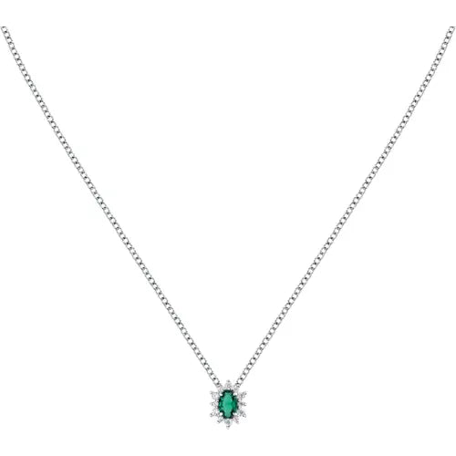 Collana Tesori con Pietra Verde e Zirconi SAIW151