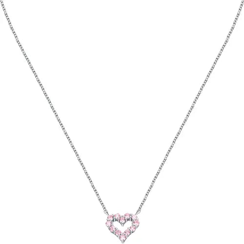 Collana Tesori con Pietre Rosa a Cuore SAIW181