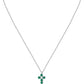 Collana Tesori con Croce e Pietre Bianche e Verdi SAIW214
