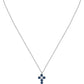 Collana Tesori con Croce e Pietre Blu e Bianche SAIW216