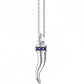 Collana Uomo in Argento con Corno e Spinelli Blu ESC186-BL