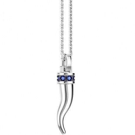 Collana Uomo in Argento con Corno e Spinelli Blu ESC186-BL