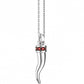 Collana Uomo in Argento con Corno e Spinelli Rossi ESC186-RO