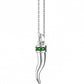 Collana Uomo in Argento con Corno e Spinelli Verdi ESC186-VE