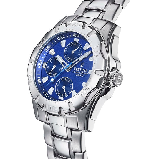 Orologio Uomo in Acciaio e Blu F16242/M