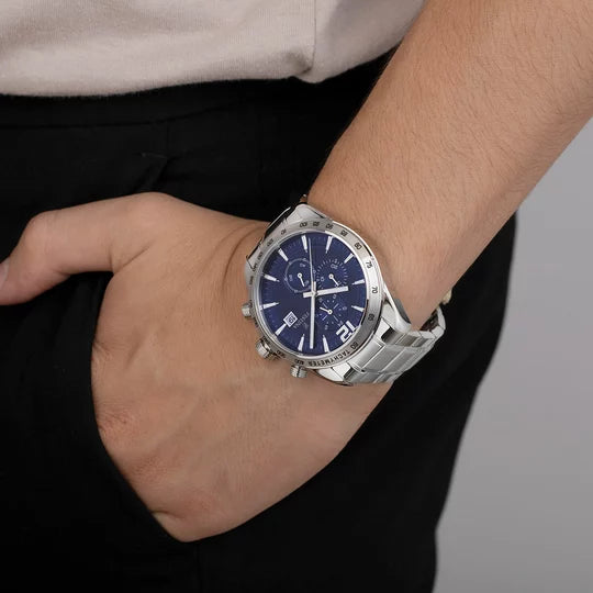 Orologio Uomo Timeless in Acciaio e Blu F16759/3