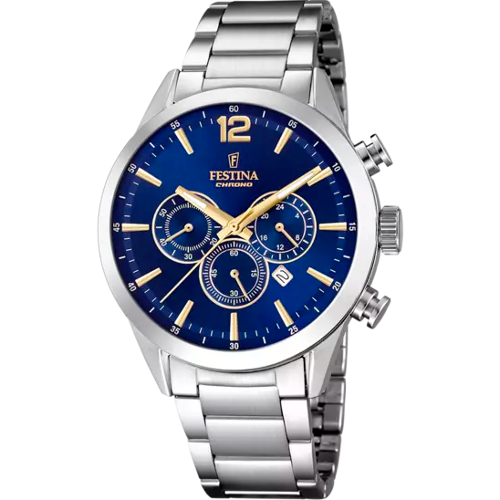 Orologio Uomo Timeless Chronograph Acciaio e Blu F20343/2