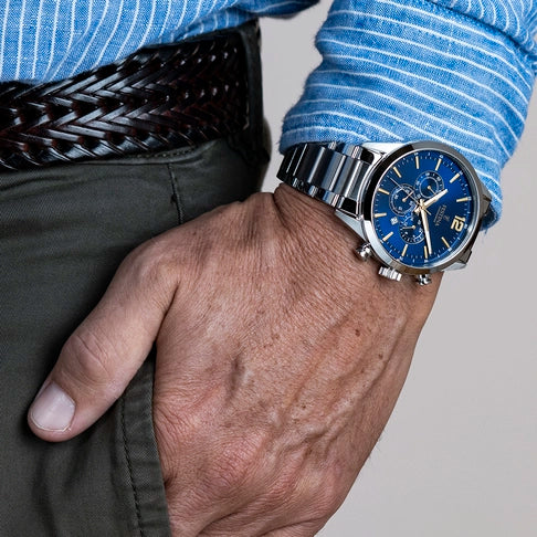 Orologio Uomo Timeless Chronograph Acciaio e Blu F20343/2