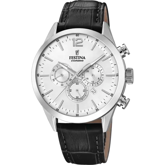 Orologio Uomo Timeless Chronograph Acciaio e Bianco F20542/1