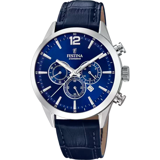 Orologio Uomo Timeless Chronograph Acciaio e Blu F20542/2