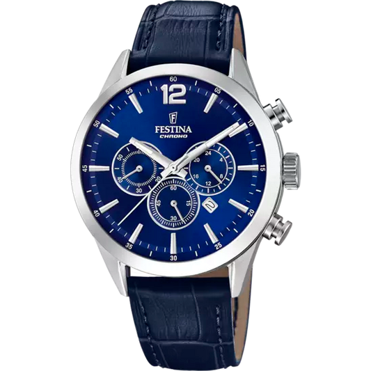 Orologio Uomo Timeless Chronograph Acciaio e Blu F20542/2