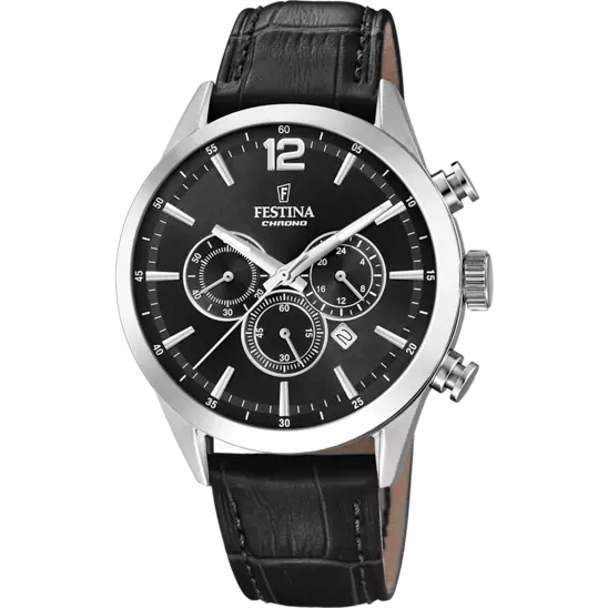 Orologio Uomo Timeless Chronograph Acciaio e Nero F20542/5