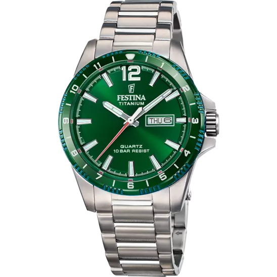 Orologio Uomo Acciaio e Verde F20698/3