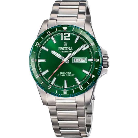 Orologio Uomo Acciaio e Verde F20698/3