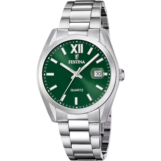 Orologio Uomo Classico Acciaio e Verde F20707/8