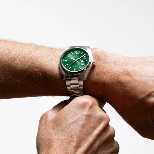 Orologio Uomo Classico Acciaio e Verde F20707/8