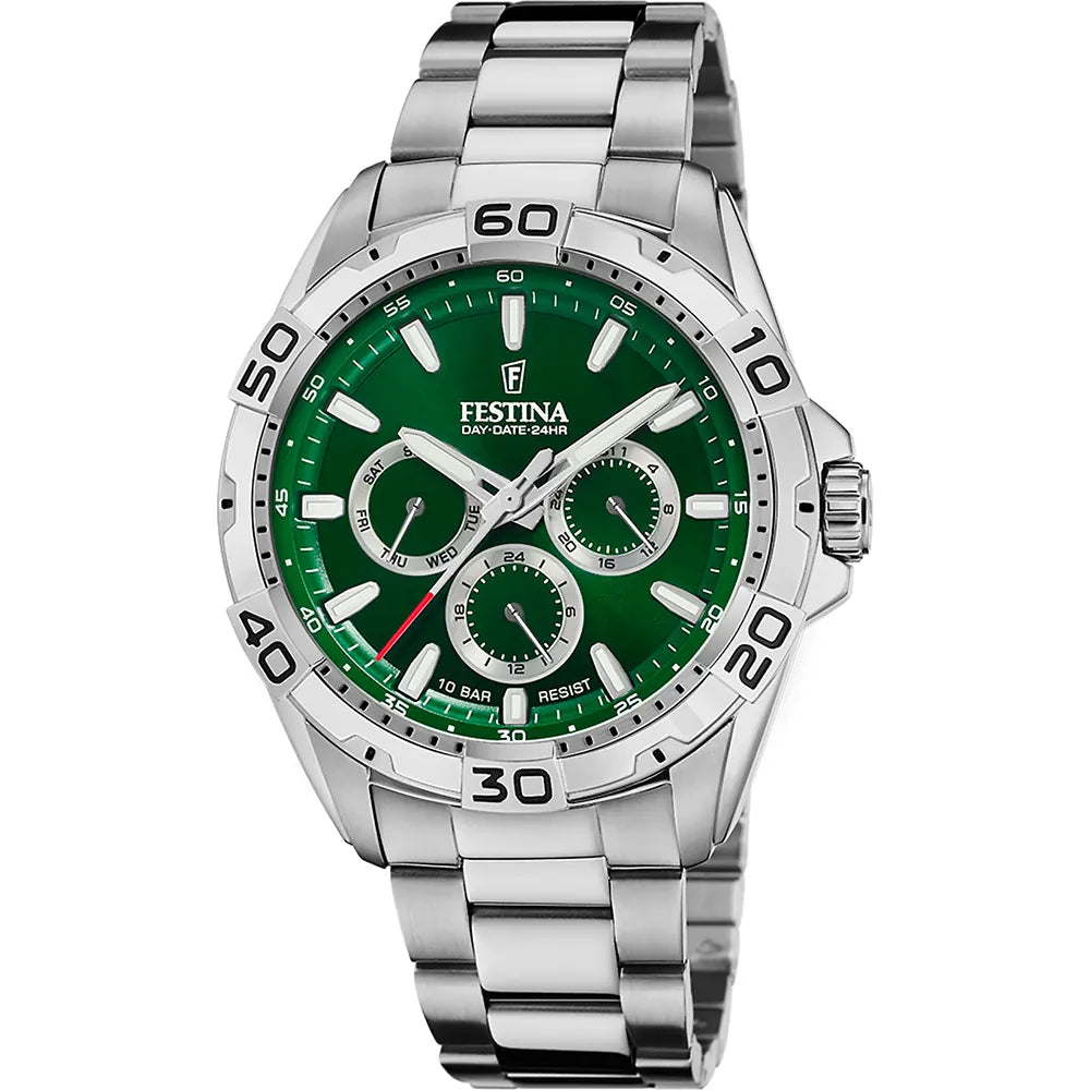 Orologio Uomo in Acciaio e Verde F20623/3