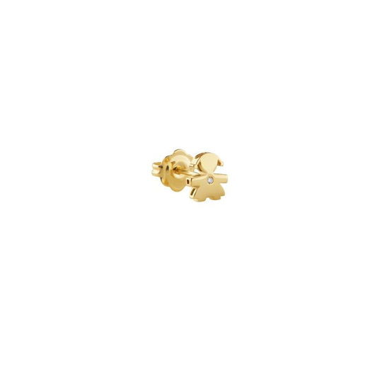 Orecchino Mono con Bimba Oro Giallo e Diamante LBB817
