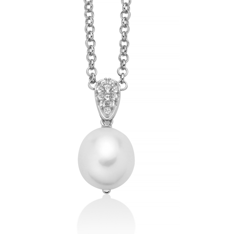 Collana con Topazi e Perla 14mm PCL6537B