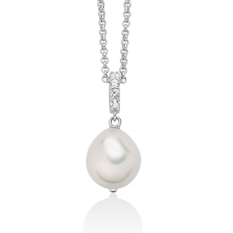 Collana con Topazi e Perla 14mm PCL6538B