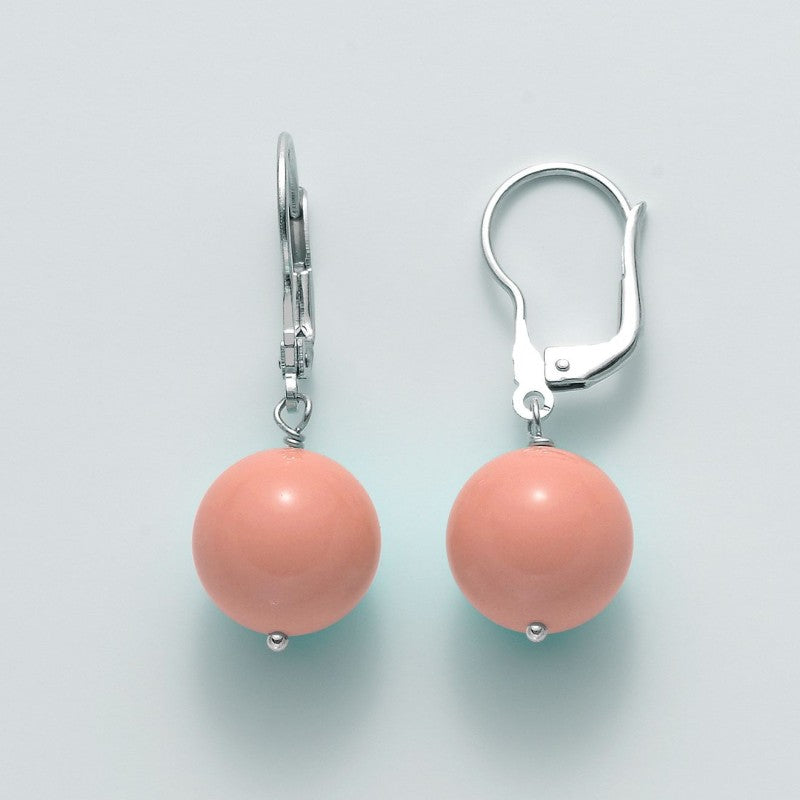 Orecchini Terra e Mare con Perle 12mm Corallo Rosa PER2199