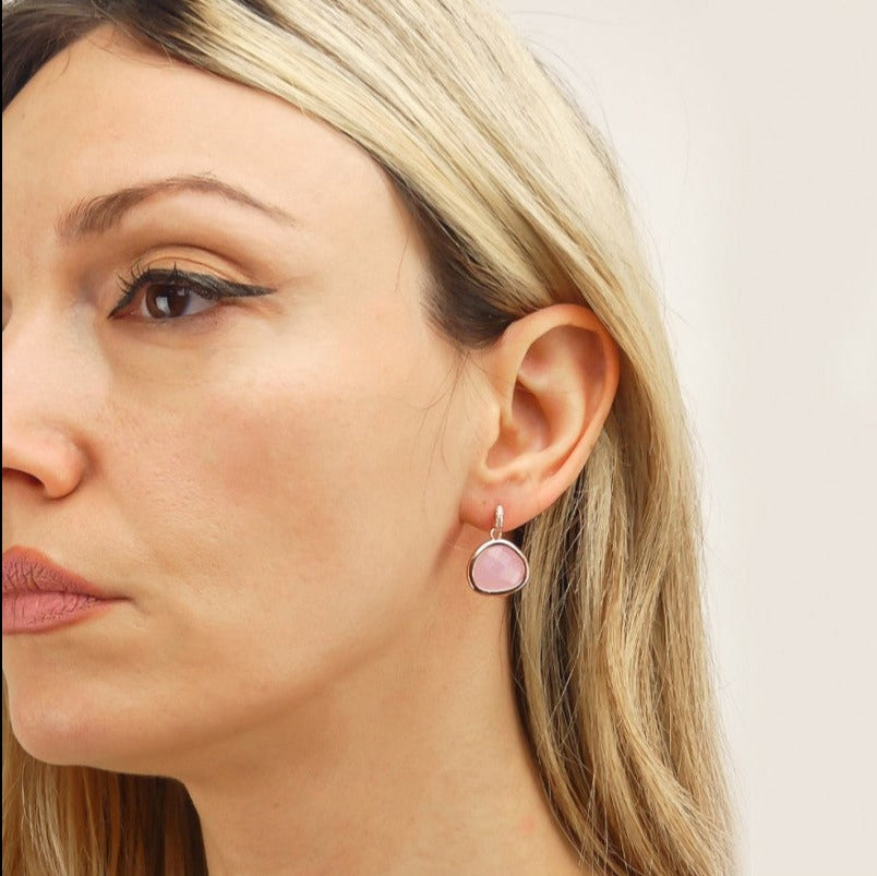 Pendientes Rose Crisette con cristal de cuarzo rosa XOR686RR