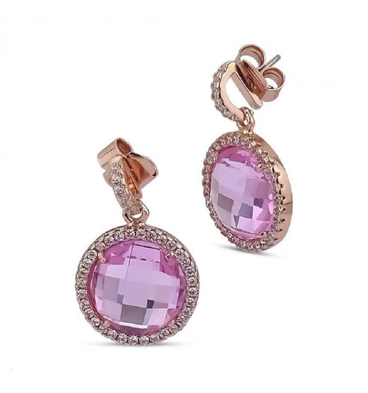 Pendientes Rosati Sharada con Cristal Rosa XOR640RS