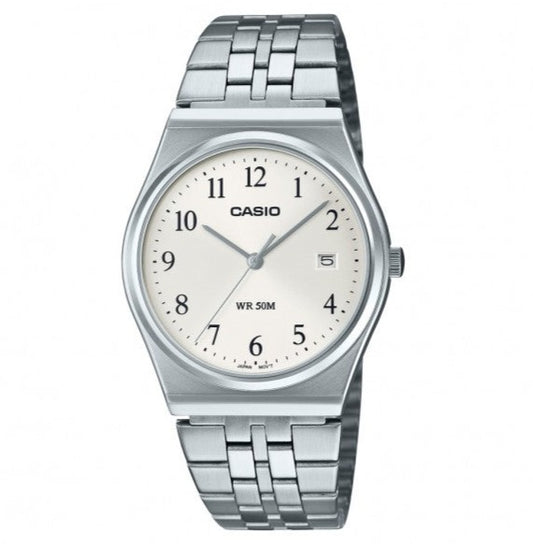 Orologio Uomo Standard Acciaio e Bianco MTP-B145D-7BVEF