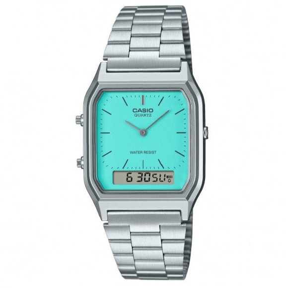 Orologio Donna Vintage Edgy Acciaio e Azzurro Pastello AQ-230A-2A2MQYES