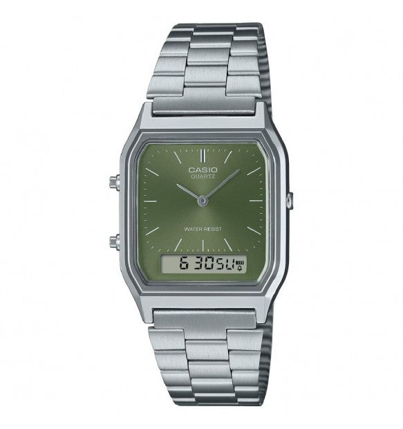 Orologio Donna Vintage Edgy Acciaio e Verde AQ-230A-3AMQYES