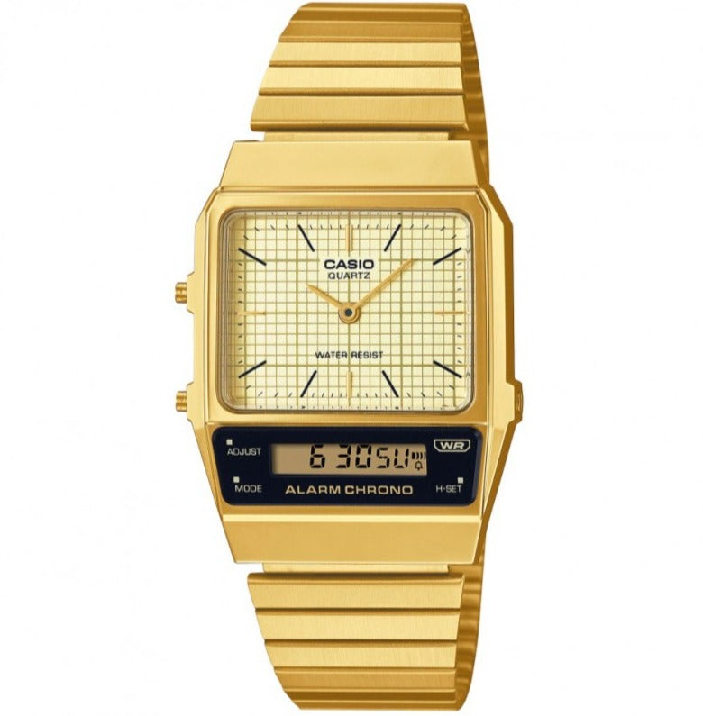 Orologio Uomo Vintage Edgy Dorato AQ-800EG-9AEF