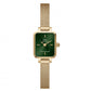 Orologio Donna Quadro Mini Dorato e Verde DW00100653