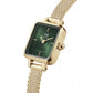 Orologio Donna Quadro Mini Dorato e Verde DW00100653