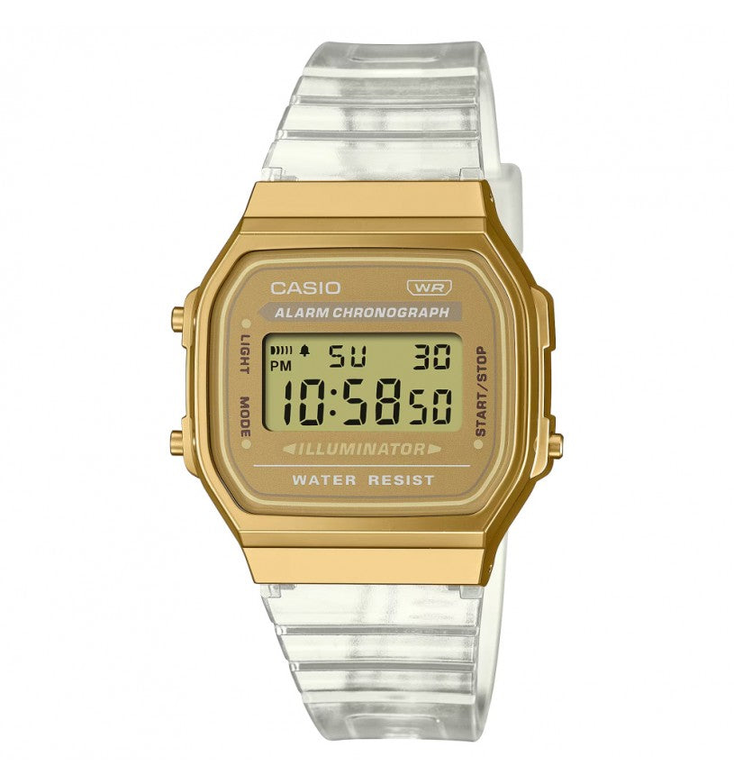 Orologio Vintage Iconic Trasparente e Dorato A168XESG-9AEF