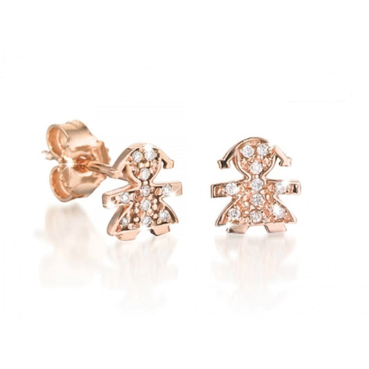 Orecchini Mono le Briciole Bimba in Oro Rosa e Diamanti LBB332