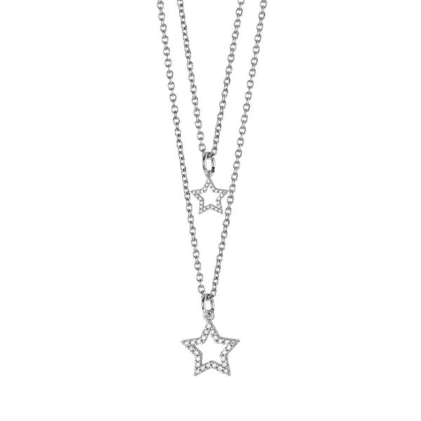 Collana Doppio Filo Degradè con Stelle Pendenti e Zirconi PF/GR64