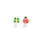 Orecchini Fortuna con Coccinella o e Quadrifoglio Dorati PMG053