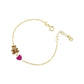 Bracciale Toys in Oro Giallo con Cuore e Orsetto PMG072