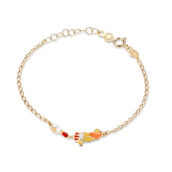 Bracciale Bambino Circo con Leone e Birillo Dorato PMG167