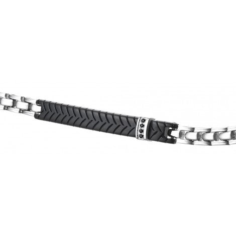 Bracciale Uomo Acciaio e Nero UHB003