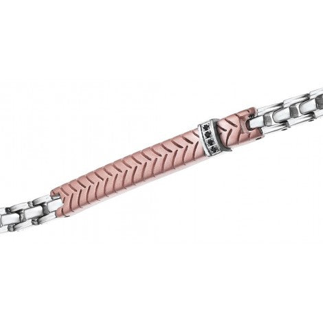 Bracciale Uomo Acciaio e Rosato UHB004